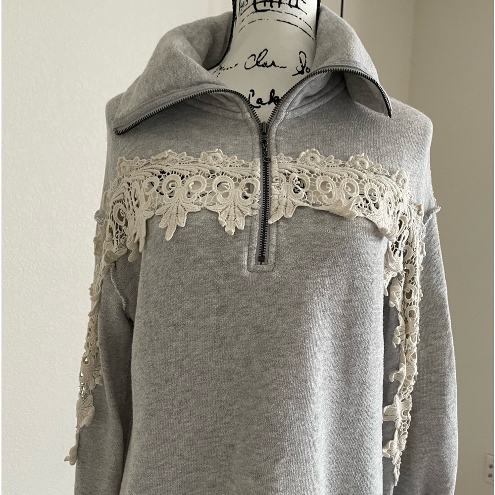 Free People cropped top quarter zip